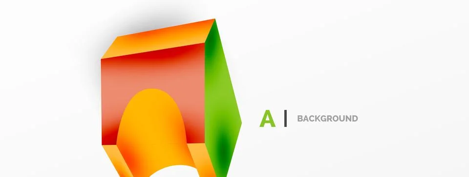 Abstract background - 3d abstract shape. Wallpaper for concept of AI technology Stock Illustration