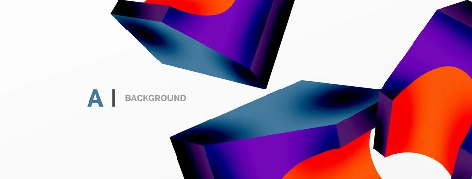 Abstract background - 3d abstract shape. Wallpaper for concept of AI technology Stock Illustration