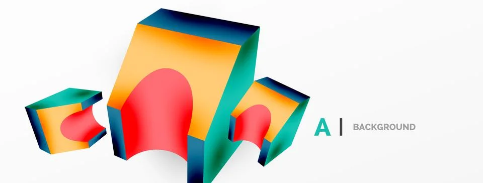 Abstract background - 3d abstract shape. Wallpaper for concept of AI technology Stock Illustration