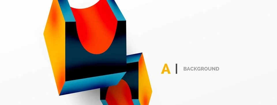 Abstract background - 3d abstract shape. Wallpaper for concept of AI technology Stock Illustration