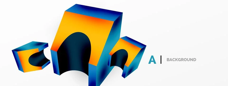 Abstract background - 3d abstract shape. Wallpaper for concept of AI technology Illustrazione stock