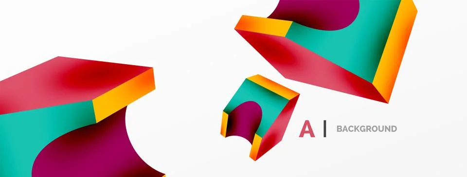 Abstract background - 3d abstract shape. Wallpaper for concept of AI technology イラスト素材