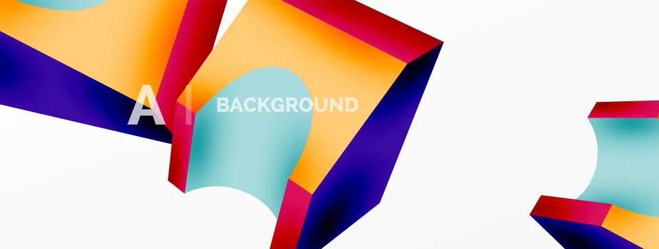 Abstract background - 3d abstract shape. Wallpaper for concept of AI technology Illustrazione stock