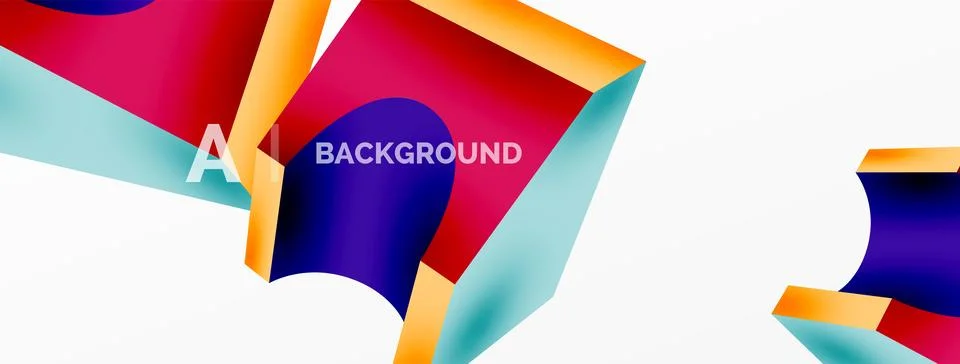 Abstract background - 3d abstract shape. Wallpaper for concept of AI technology Stock Illustration