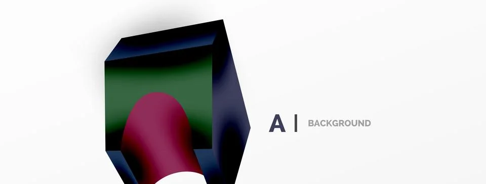 Abstract background - 3d abstract shape. Wallpaper for concept of AI technology 스톡 일러스트