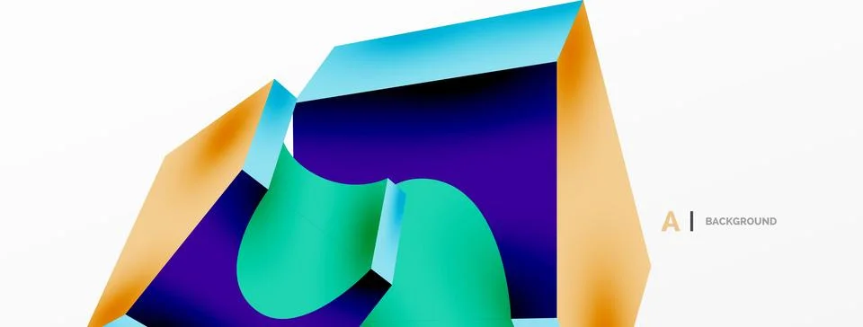 Abstract background - 3d abstract shape. Wallpaper for concept of AI technology Stock Illustration