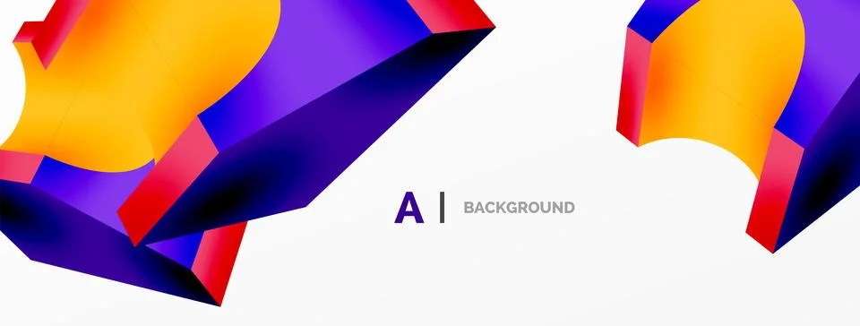 Abstract background - 3d abstract shape. Wallpaper for concept of AI technology Stock Illustration