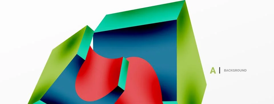 Abstract background - 3d abstract shape. Wallpaper for concept of AI technology Stock Illustration