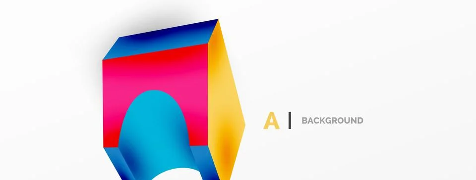 Abstract background - 3d abstract shape. Wallpaper for concept of AI technology Stock Illustration