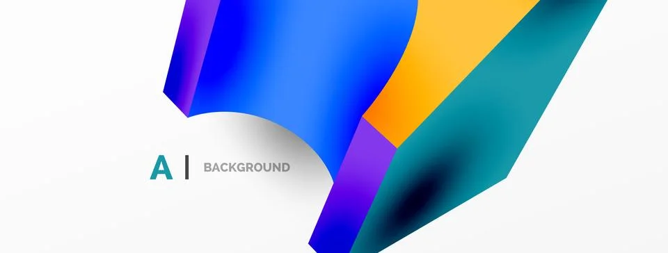Abstract background - 3d abstract shape. Wallpaper for concept of AI technology Stock Illustration