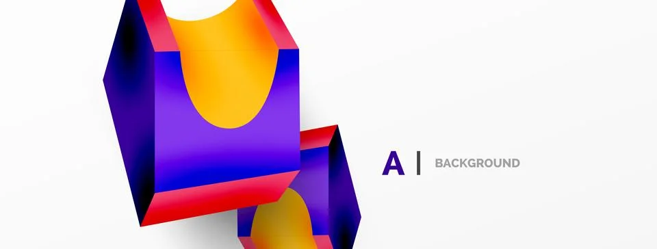 Abstract background - 3d abstract shape. Wallpaper for concept of AI technology Stock Illustration