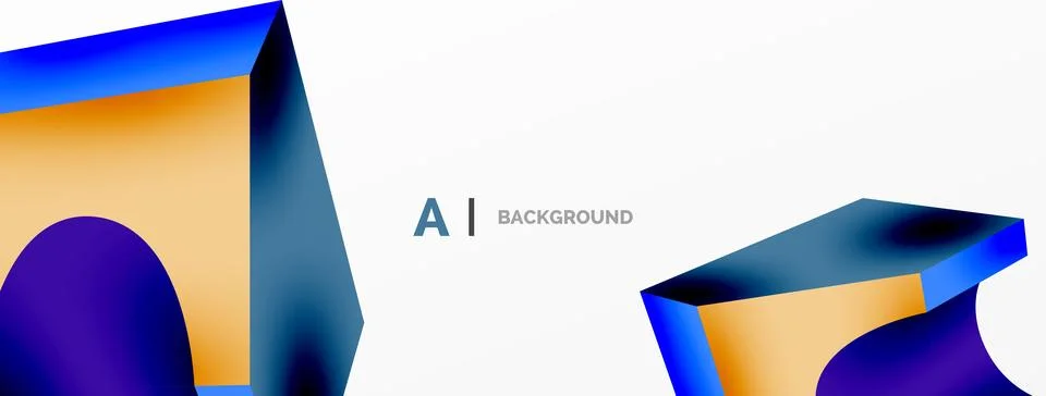 Abstract background - 3d abstract shape. Wallpaper for concept of AI technology Stock Illustration
