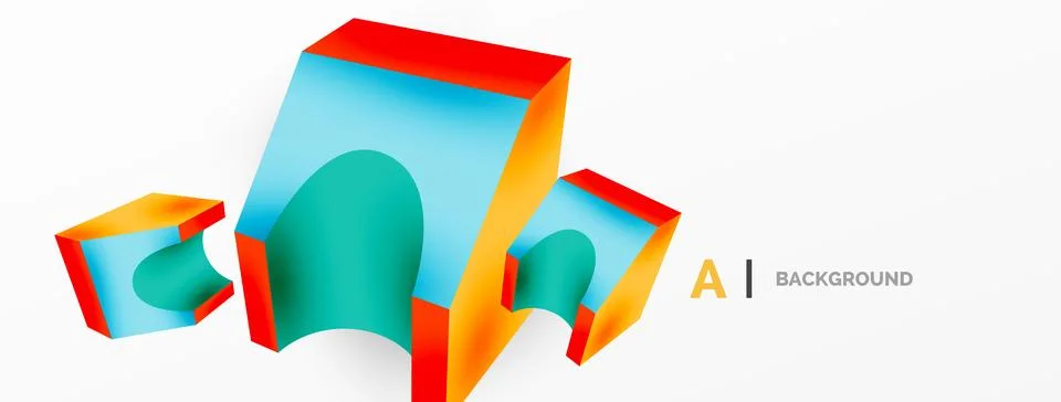 Abstract background - 3d abstract shape. Wallpaper for concept of AI technology Stock Illustration