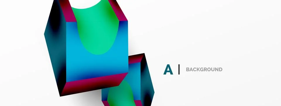 Abstract background - 3d abstract shape. Wallpaper for concept of AI technology Stock Illustration