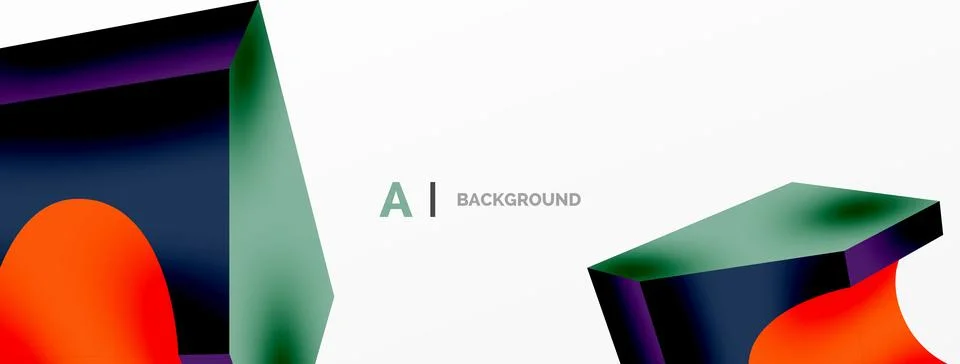Abstract background - 3d abstract shape. Wallpaper for concept of AI technology Stock Illustration