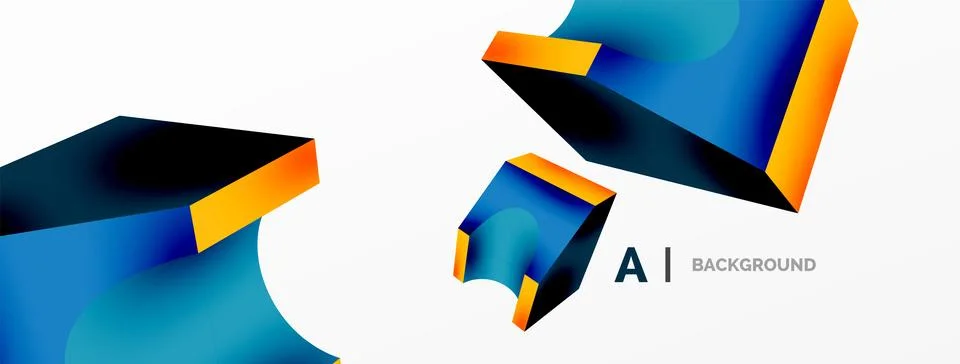 Abstract background - 3d abstract shape. Wallpaper for concept of AI technology 스톡 일러스트