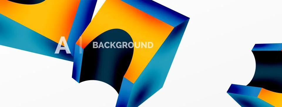 Abstract background - 3d abstract shape. Wallpaper for concept of AI technology Stock Illustration
