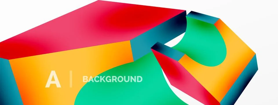 Abstract background - 3d abstract shape. Wallpaper for concept of AI technology Stock Illustration