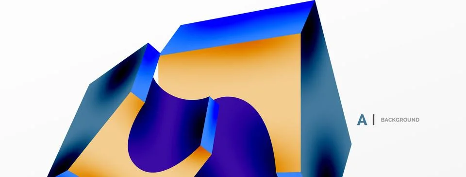 Abstract background - 3d abstract shape. Wallpaper for concept of AI technology Stock Illustration