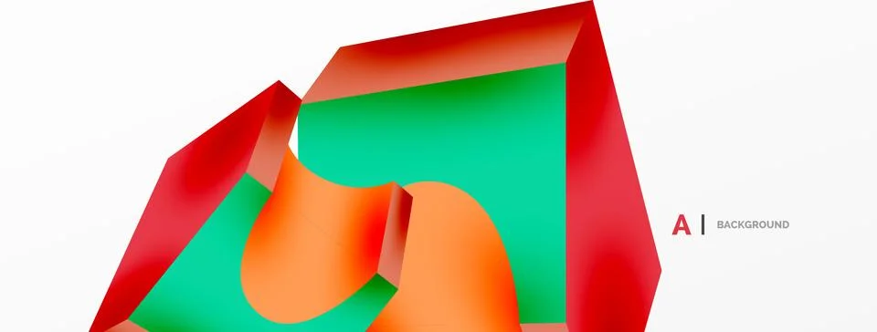 Abstract background - 3d abstract shape. Wallpaper for concept of AI technology Stock Illustration