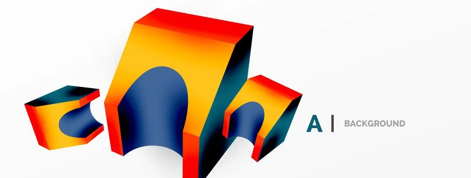Abstract background - 3d abstract shape. Wallpaper for concept of AI technology Illustrazione stock