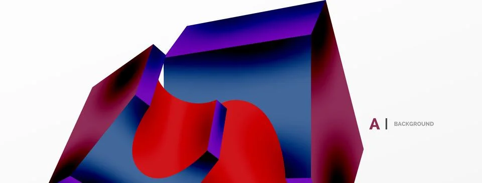 Abstract background - 3d abstract shape. Wallpaper for concept of AI technology Stock Illustration