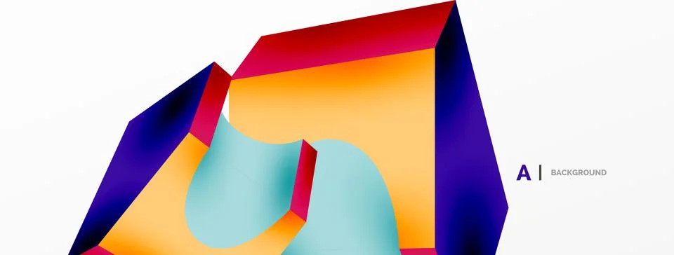 Abstract background - 3d abstract shape. Wallpaper for concept of AI technology Stock Illustration