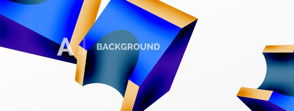 Abstract background - 3d abstract shape. Wallpaper for concept of AI technology Stock Illustration