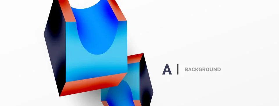 Abstract background - 3d abstract shape. Wallpaper for concept of AI technology Stockillustratie