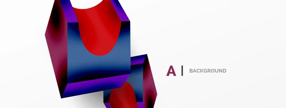Abstract background - 3d abstract shape. Wallpaper for concept of AI technology Stock Illustration