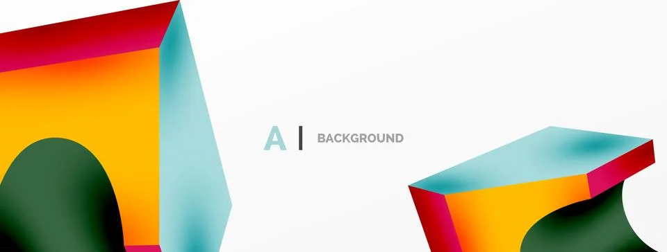 Abstract background - 3d abstract shape. Wallpaper for concept of AI technology Stock Illustration