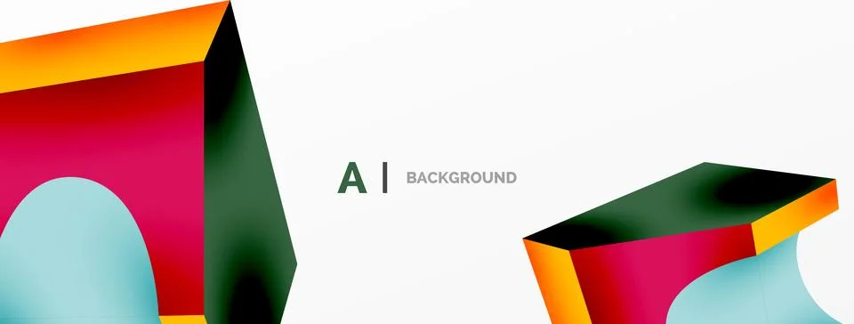 Abstract background - 3d abstract shape. Wallpaper for concept of AI technology イラスト素材