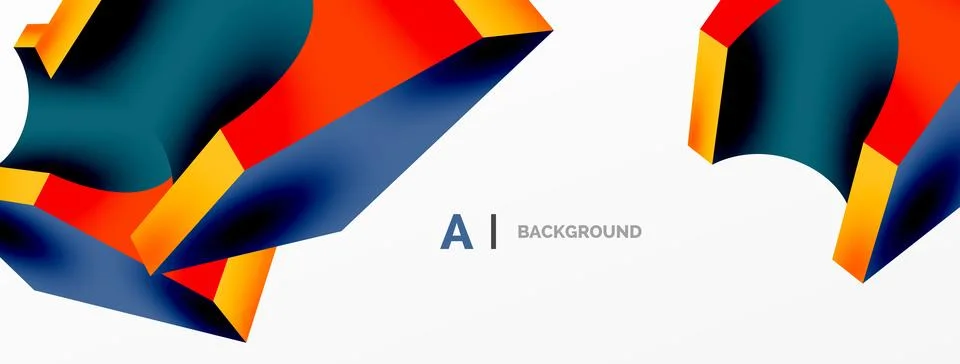 Abstract background - 3d abstract shape. Wallpaper for concept of AI technology Illustrazione stock