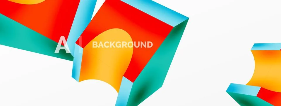 Abstract background - 3d abstract shape. Wallpaper for concept of AI technology Illustrazione stock