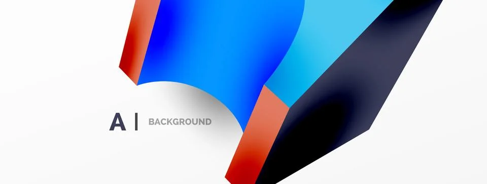 Abstract background - 3d abstract shape. Wallpaper for concept of AI technology 스톡 일러스트