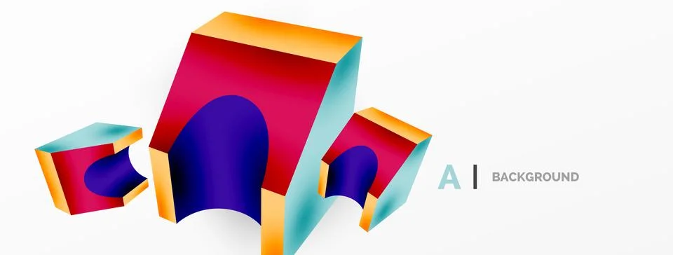 Abstract background - 3d abstract shape. Wallpaper for concept of AI technology 스톡 일러스트