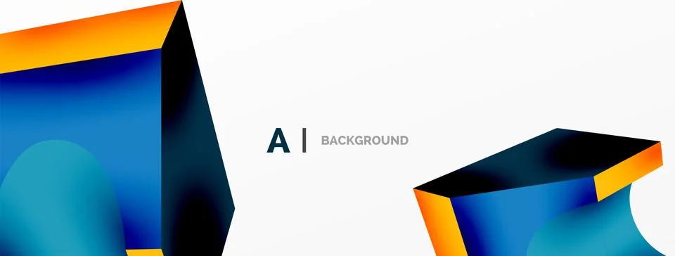 Abstract background - 3d abstract shape. Wallpaper for concept of AI technology Stock Illustration
