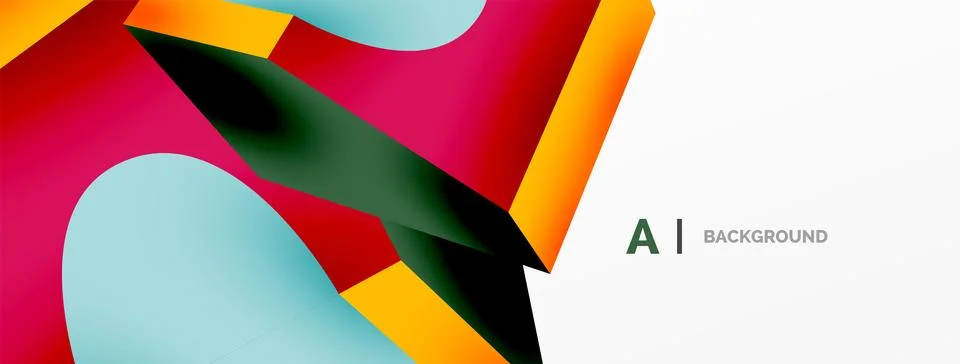 Abstract background - 3d abstract shape. Wallpaper for concept of AI technology Stock Illustration
