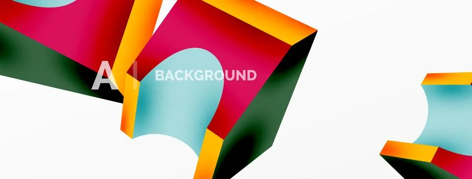 Abstract background - 3d abstract shape. Wallpaper for concept of AI technology 스톡 일러스트