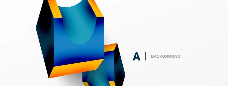 Abstract background - 3d abstract shape. Wallpaper for concept of AI technology Stock Illustration