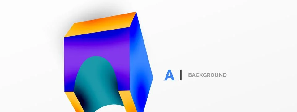 Abstract background - 3d abstract shape. Wallpaper for concept of AI technology Stock Illustration