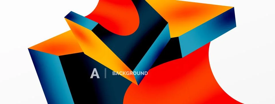 Abstract background - 3d abstract shape. Wallpaper for concept of AI technology Stock-Illustration