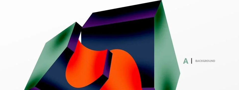 Abstract background - 3d abstract shape. Wallpaper for concept of AI technology Stockillustratie