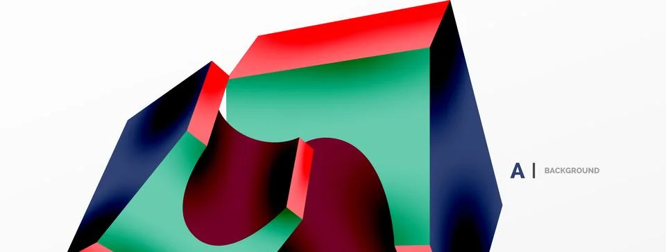 Abstract background - 3d abstract shape. Wallpaper for concept of AI technology Stock Illustration
