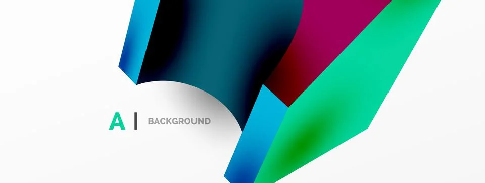 Abstract background - 3d abstract shape. Wallpaper for concept of AI technology Illustrazione stock