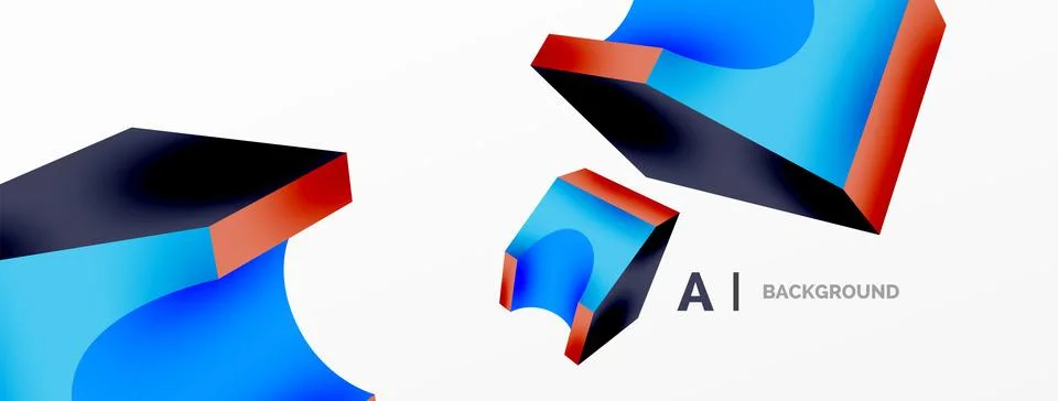 Abstract background - 3d abstract shape. Wallpaper for concept of AI technology Stock Illustration