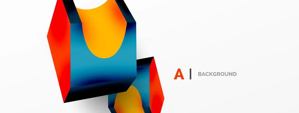 Abstract background - 3d abstract shape. Wallpaper for concept of AI technology Stock Illustration