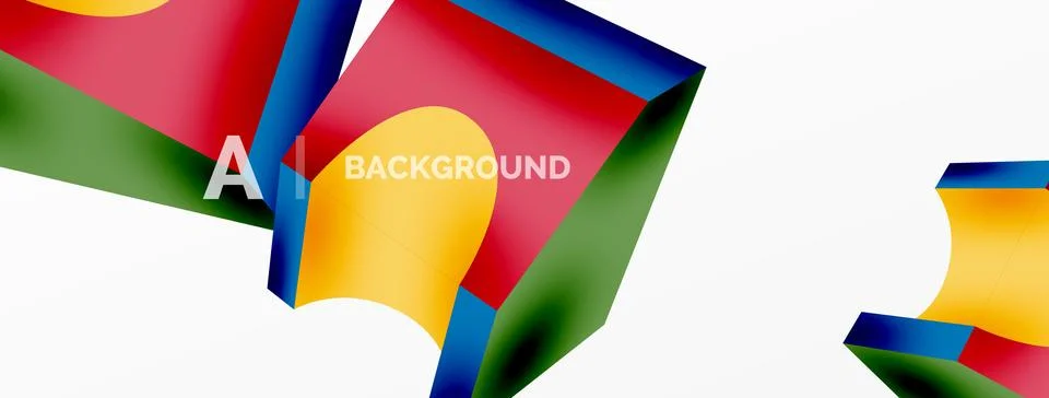 Abstract background - 3d abstract shape. Wallpaper for concept of AI technology Illustrazione stock