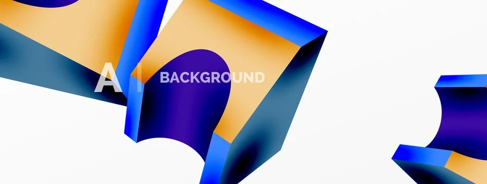 Abstract background - 3d abstract shape. Wallpaper for concept of AI technology Illustrazione stock