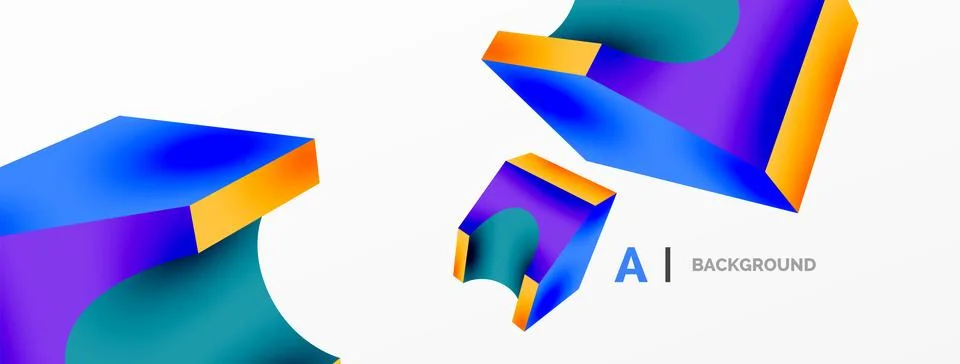 Abstract background - 3d abstract shape. Wallpaper for concept of AI technology イラスト素材